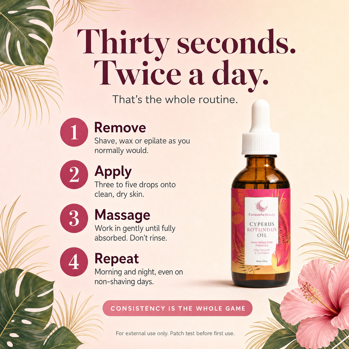 Caramela Beauty Cyperus Rotundus Oil for Silky, Smooth-Looking Skin